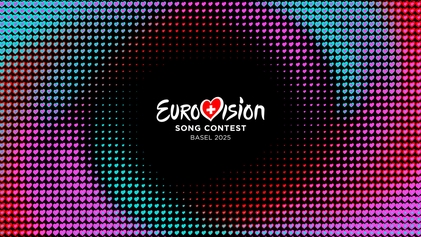 Eurovision 2025 Basel logo promoting The Vibe Dance Studio’s Eurovision Watch Party on May 17th.
