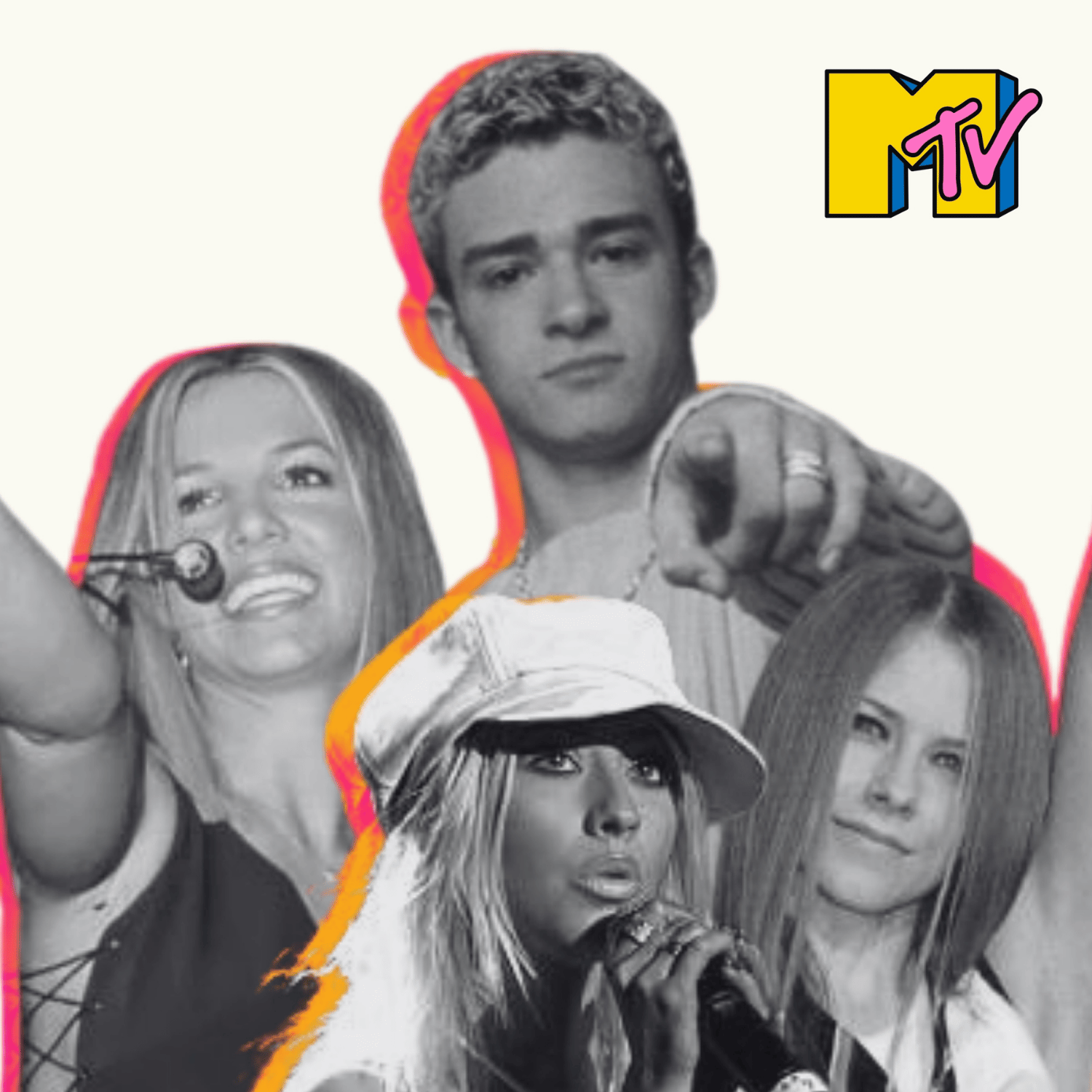 MTV Flashback Dance and Sing workshop poster at The Vibe, featuring iconic 2000s pop artists and promoting a throwback music and dance event.