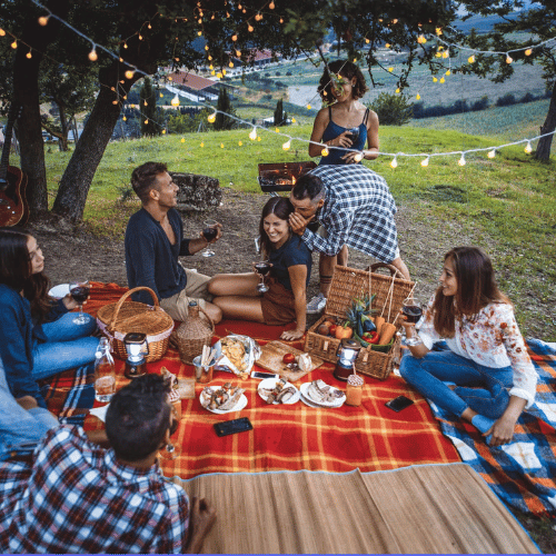 Peopl having barbecue after a class at The Vibe Dance Studio.